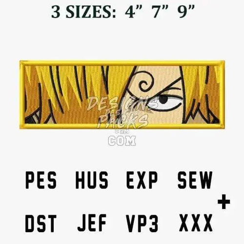 Sanji Eyes One Piece Anime Embroidery Design