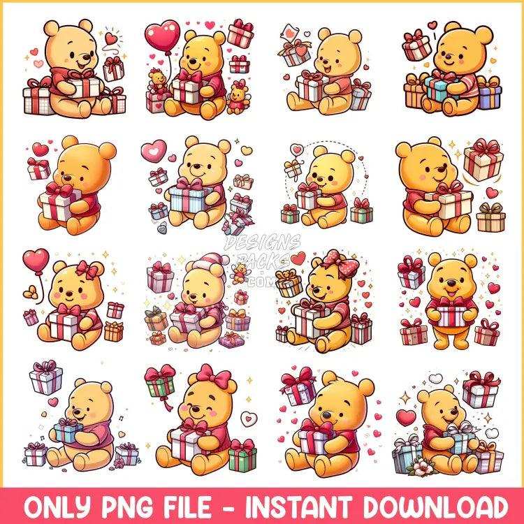 16 Baby Pooh Love Valentine Designs Bundle Png