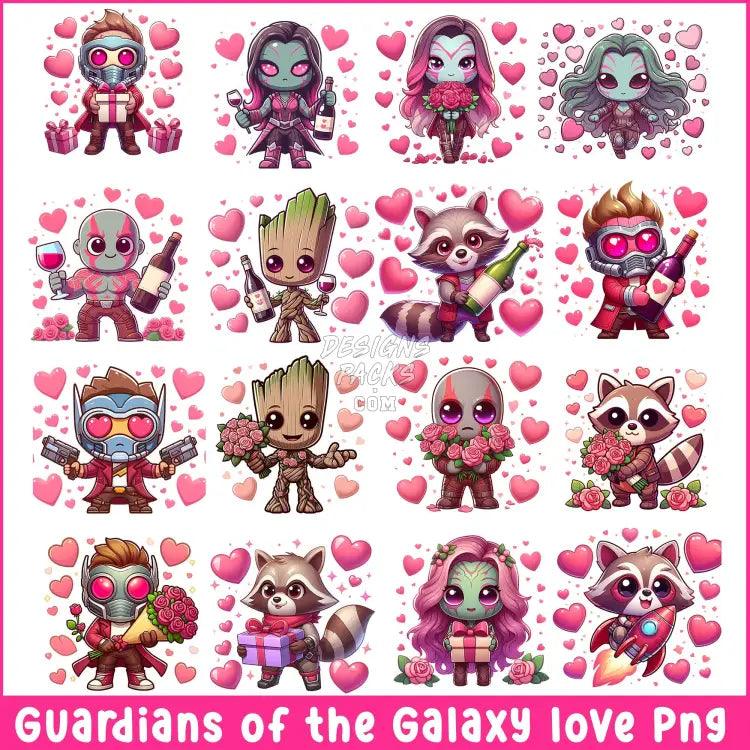 16 Guardians Movie Valentine Designs Bundle Png