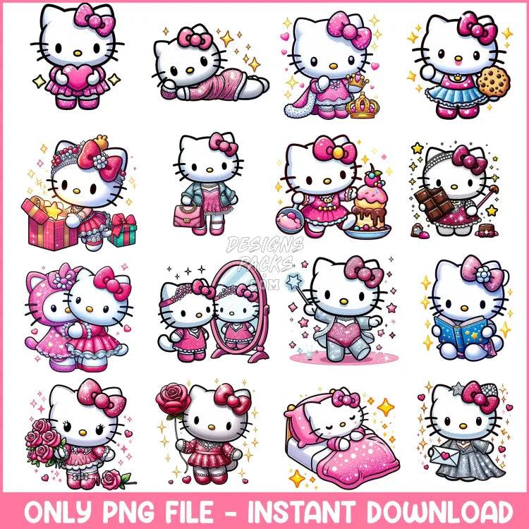 16 Hello Kitty Love Valentine Designs Bundle Png