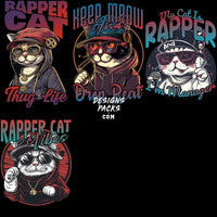 Load image into Gallery viewer, 16 Hip Hop Rap Cat Designs Bundle Png
