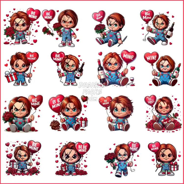 16 Horror Valentine Designs Bundle Png Killer Story