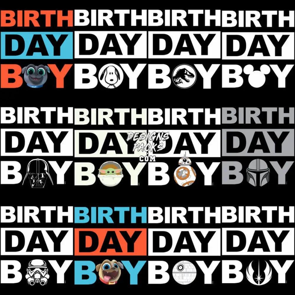 16 Kids Birthday Boy Designs Bundle Png