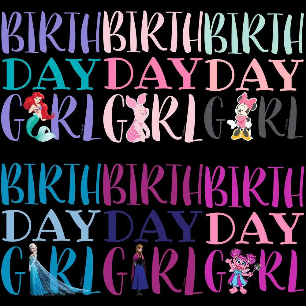 16 Kids Birthday Girl Designs Bundle PNG