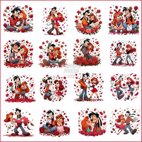 16 Max and Roxanne valentine Designs Bundle PNG