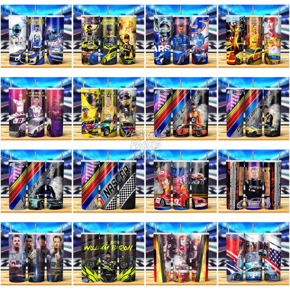 16 Nascar Cars Driver Tumbler Wrap Bundle Jpg