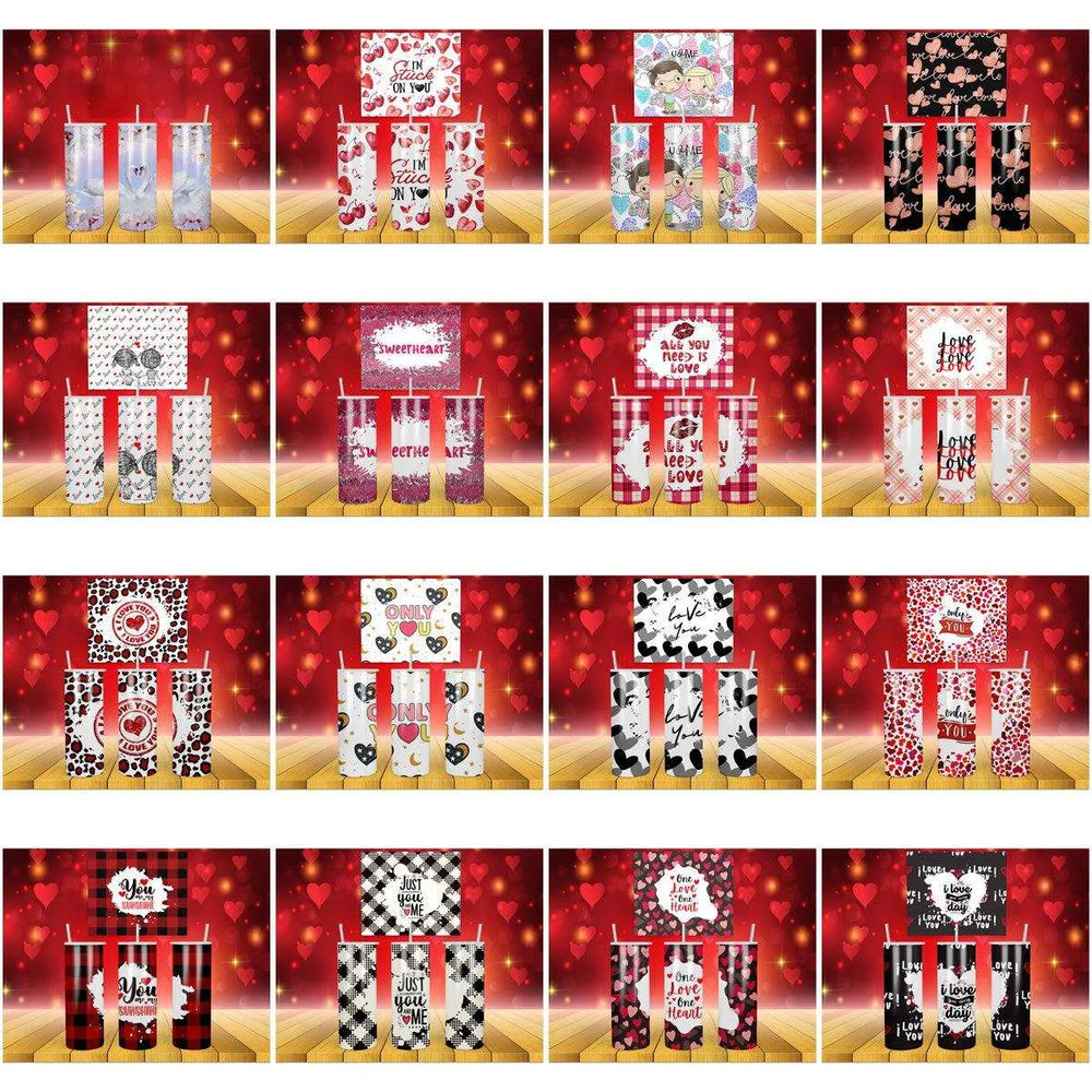 16 Valentine Love Tumbler Wrap Designs Bundle JPG