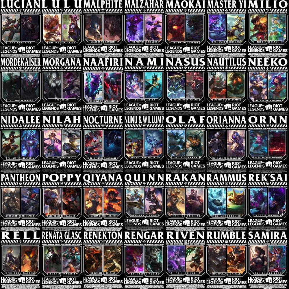 160 League Of Legends Gaming Streetwear Black / White Designs Bundle PNG