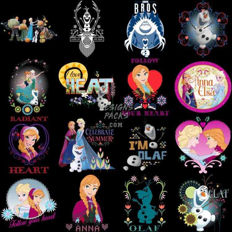 160 Movie Cartoon Princess Designs Bundle Png