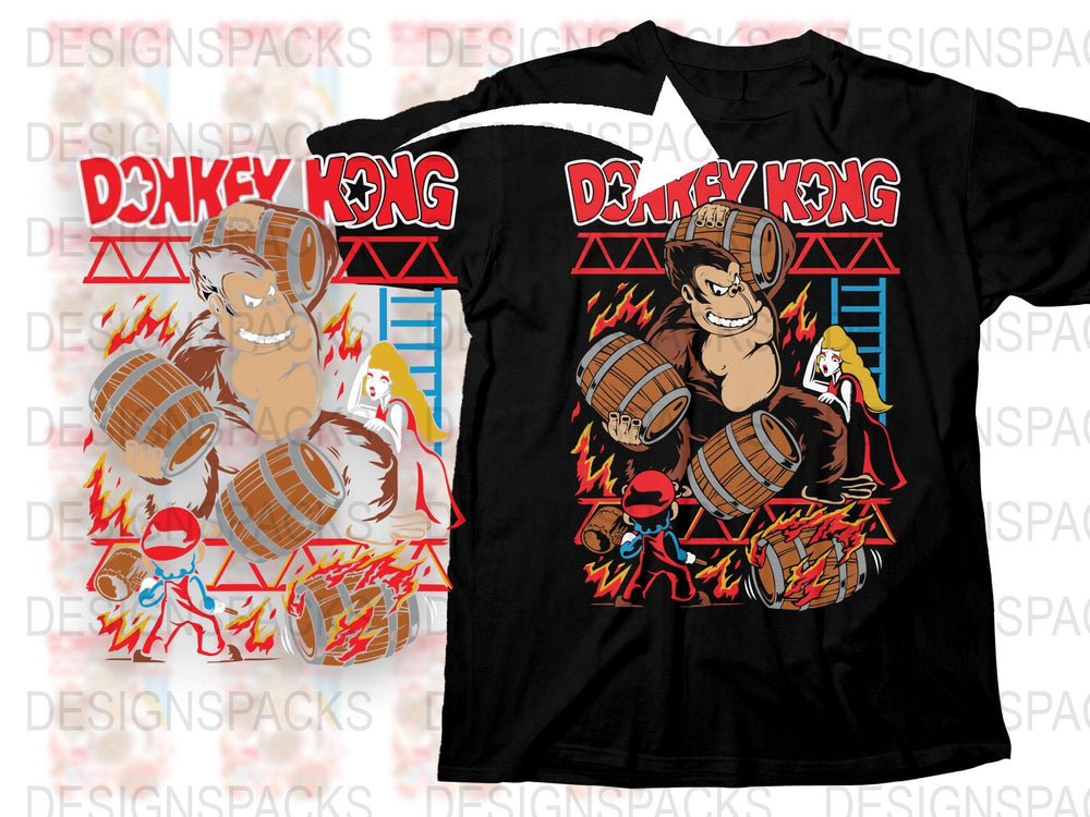 Vintage Donkey Kong T-Shirt, Classic Video Game Tee, Retro Gaming Shirt, 80s Nintendo Character Top, Geek Gift Idea