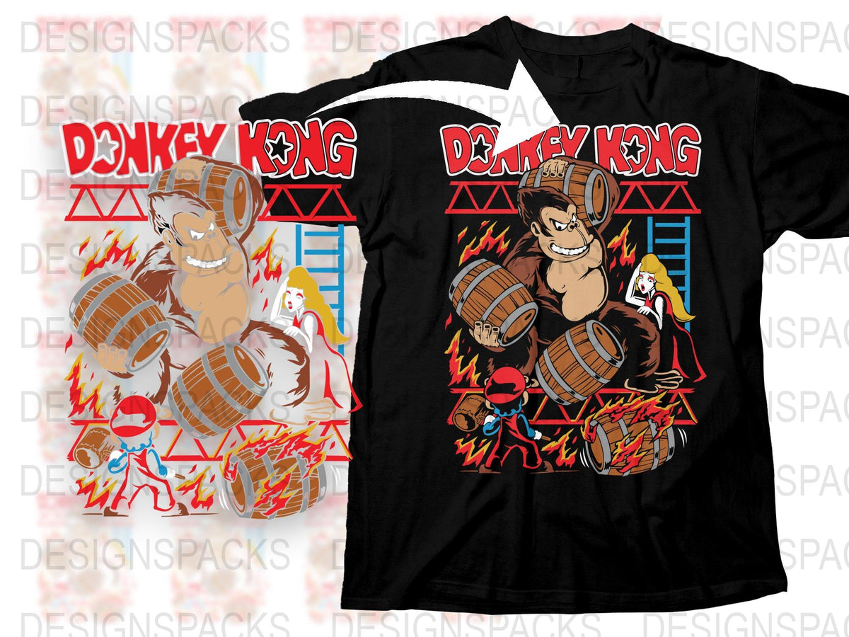 Vintage Donkey Kong T-Shirt, Classic Video Game Tee, Retro Gaming Shirt, 80s Nintendo Character Top, Geek Gift Idea