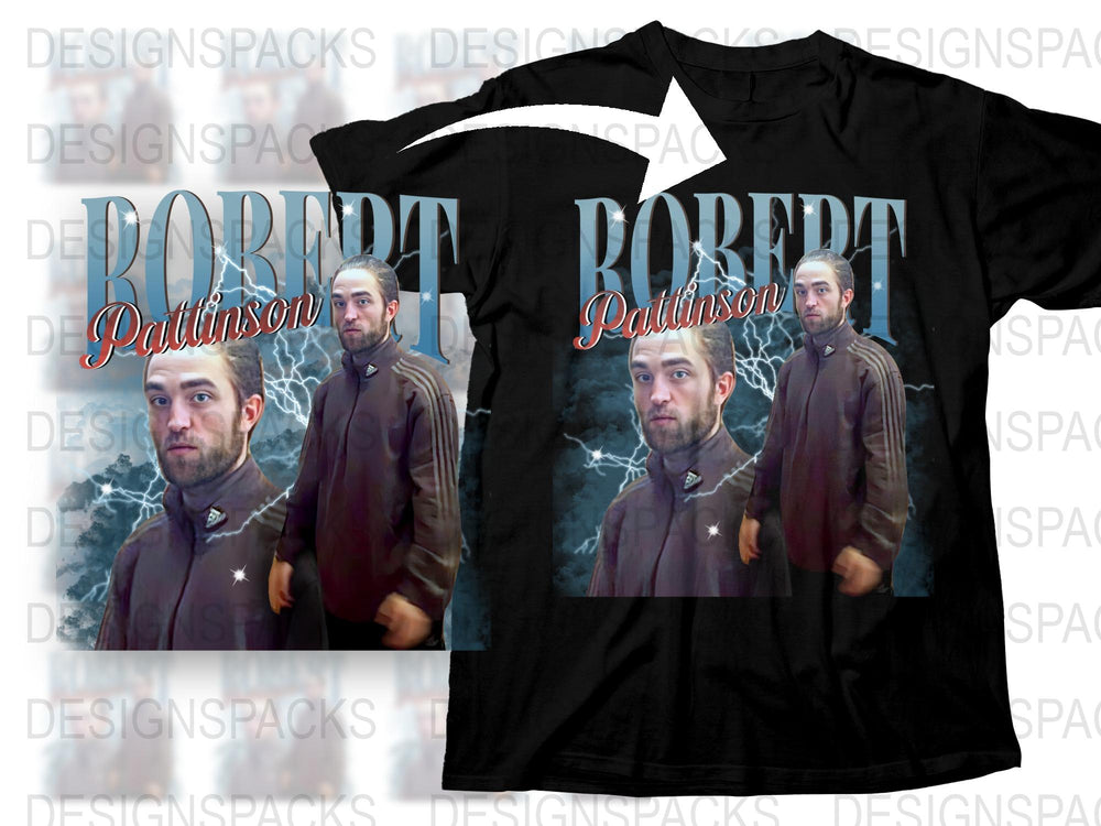 Graphic Tee Featuring Celebrity Look-alike in Brown Jacket, Men's Fashion T-Shirt, Casual Wear
