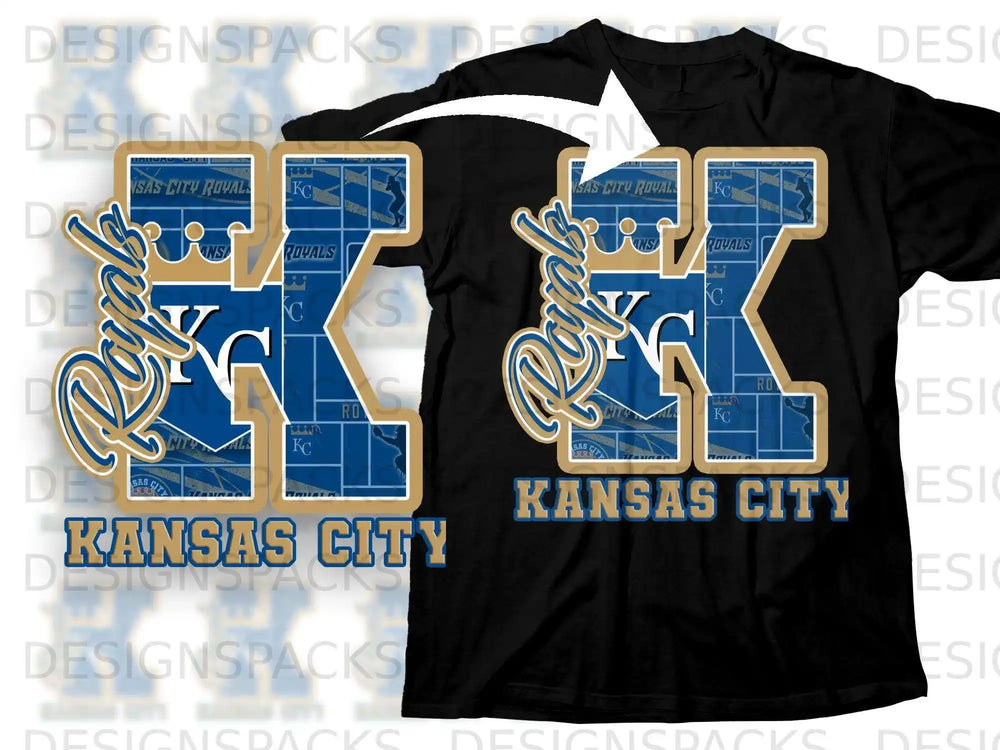 Royals Kansas City T-Shirt with Bold Letter K Design
