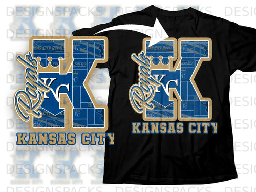 Royals Kansas City T-Shirt with Bold Letter K Design