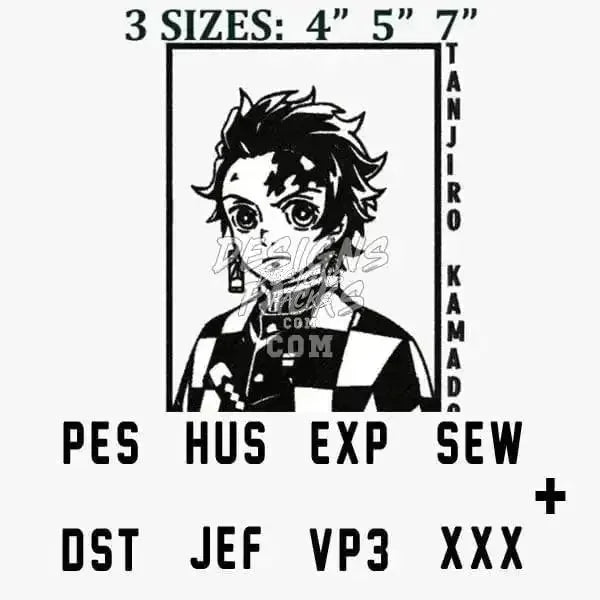 Kamado Tanjiro Anime Embroidery Design
