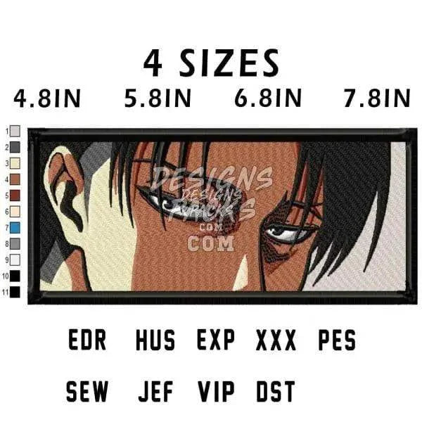 Levi Ackerman Anime Embroidery Design