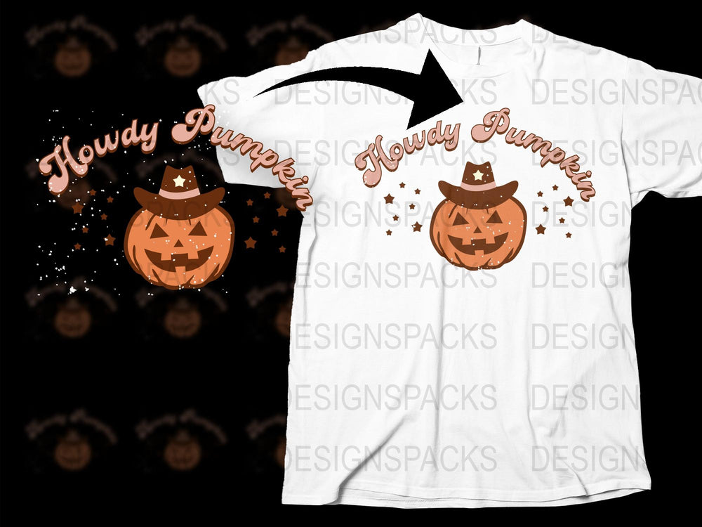 Howdy Pumpkin Halloween T-Shirt with Cute Pumpkin Graphic, Unisex Fall Fashion, Casual Autumn Tee, Spooky Fun Top