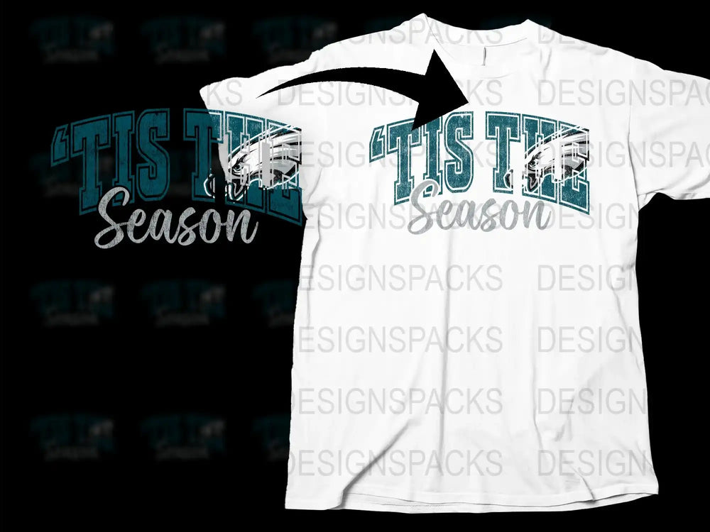 Festive Holiday T-Shirt 'Tis The Season' Typography, Christmas Casual Tee, Winter Apparel Gift Idea