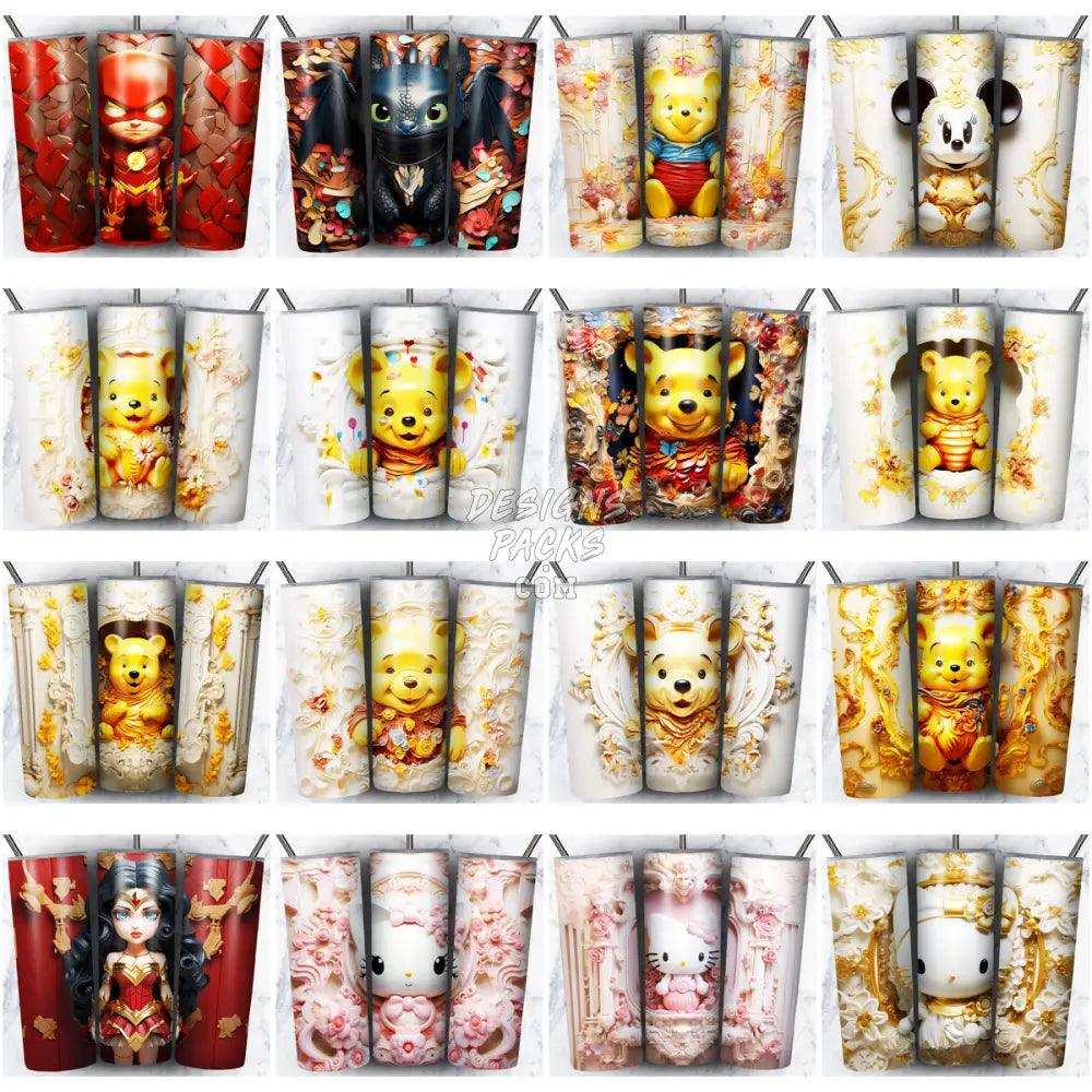 164 Porcelain Chibi Mix Cartoon Tumbler Wrap Bundle Jpg