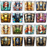 Load image into Gallery viewer, 164 Porcelain Chibi Mix Cartoon Tumbler Wrap Bundle Jpg
