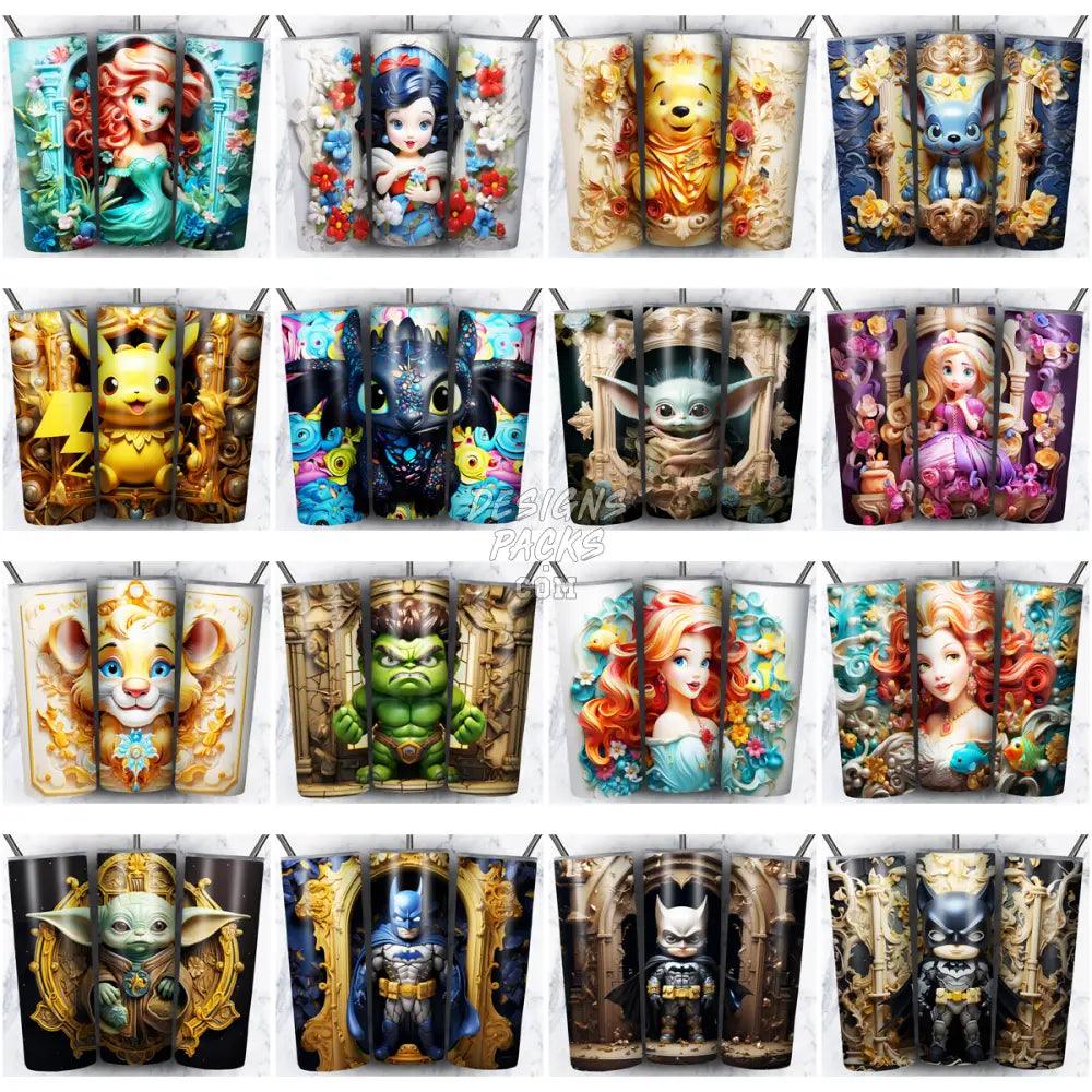 164 Porcelain Chibi Mix Cartoon Tumbler Wrap Bundle Jpg