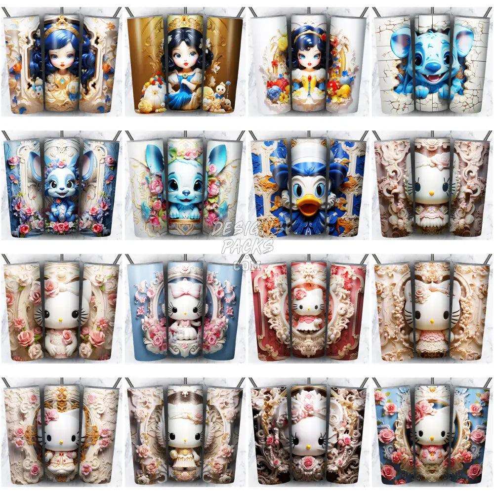 164 Porcelain Chibi Mix Cartoon Tumbler Wrap Bundle Jpg