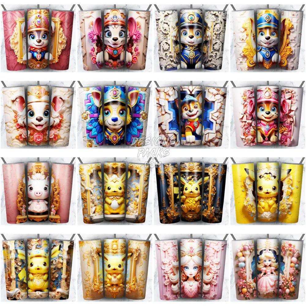 164 Porcelain Chibi Mix Cartoon Tumbler Wrap Bundle Jpg