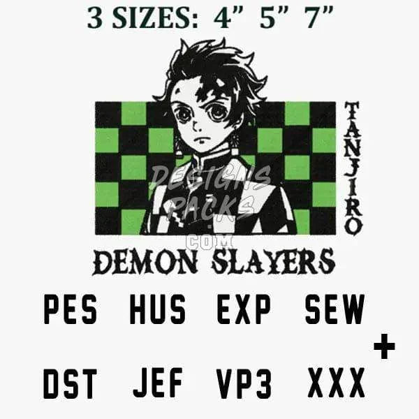 Tanjiro Anime Embroidery Design