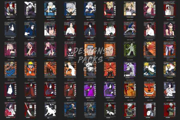 Anime character designs for DTF, DTG, embroidery & tumbler wraps – print-ready PNG, SVG, PES files