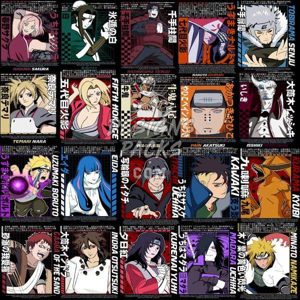 Naruto anime character designs for DTF/DTG and embroidery, print-ready PNG/SVG bundles