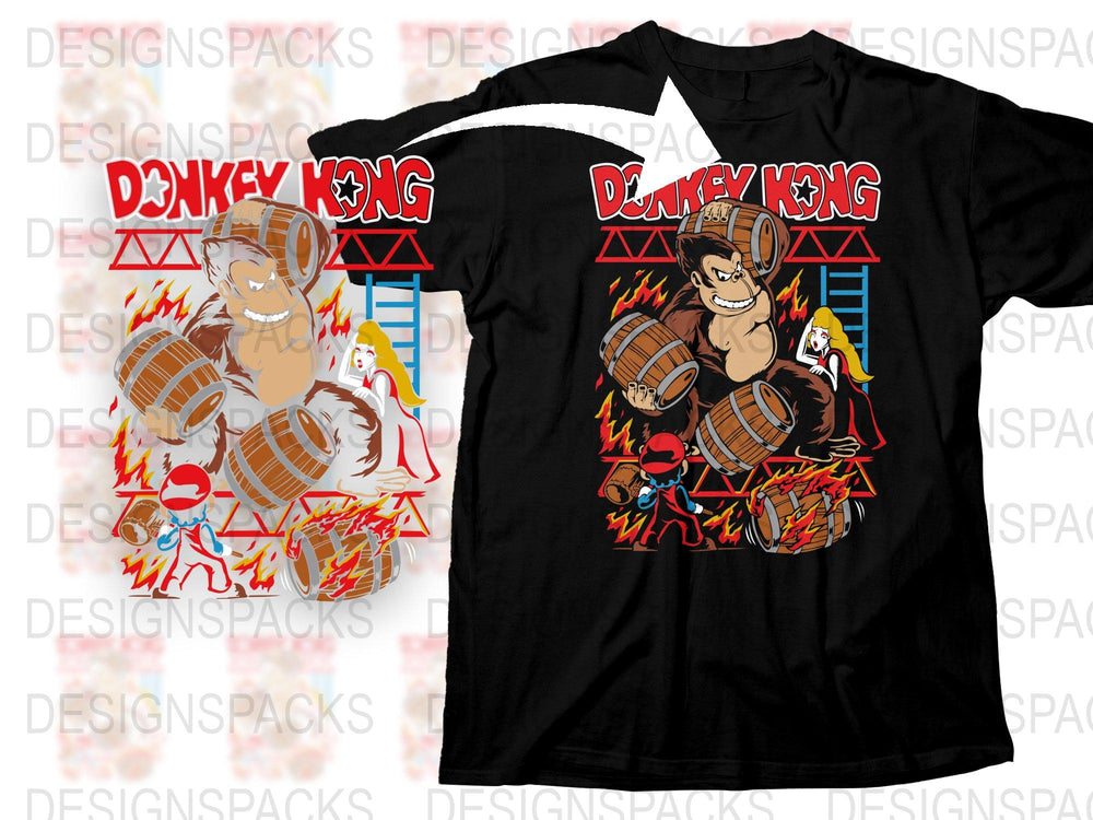 Donkey Kong Retro Video Game T-Shirt, Vintage Gaming Graphic Tee, Classic Arcade Style Shirt Unisex