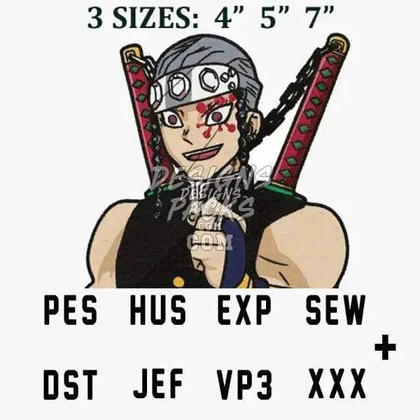 Tengen Uzui Anime Embroidery Design