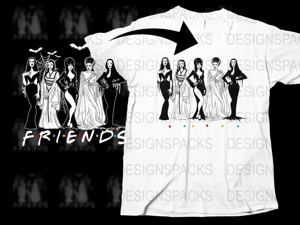 Friends TV Show Inspired T-Shirt, Classic Black and White Graphic Tee, Unisex Fashion Top