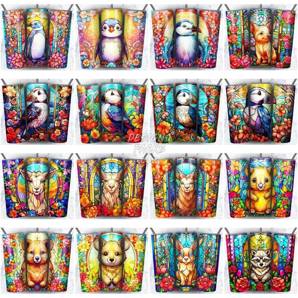 168 Animals Stained Glass Tumbler Wrap Bundle Jpg