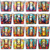 Load image into Gallery viewer, 168 Animals Stained Glass Tumbler Wrap Bundle Jpg
