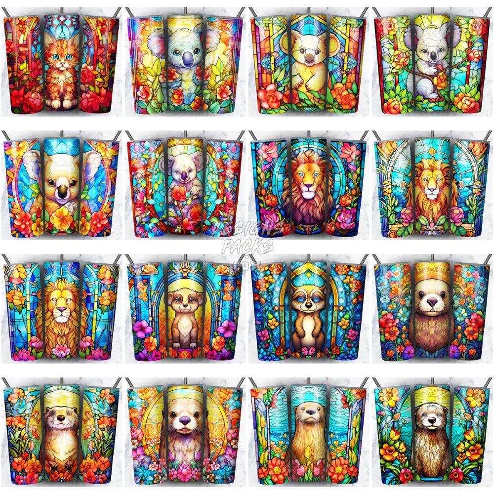 168 Animals Stained Glass Tumbler Wrap Bundle Jpg