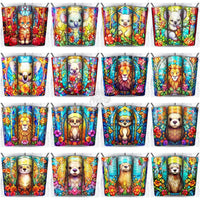 Load image into Gallery viewer, 168 Animals Stained Glass Tumbler Wrap Bundle Jpg
