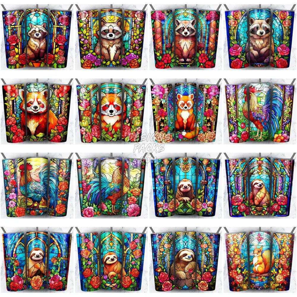 168 Animals Stained Glass Tumbler Wrap Bundle Jpg