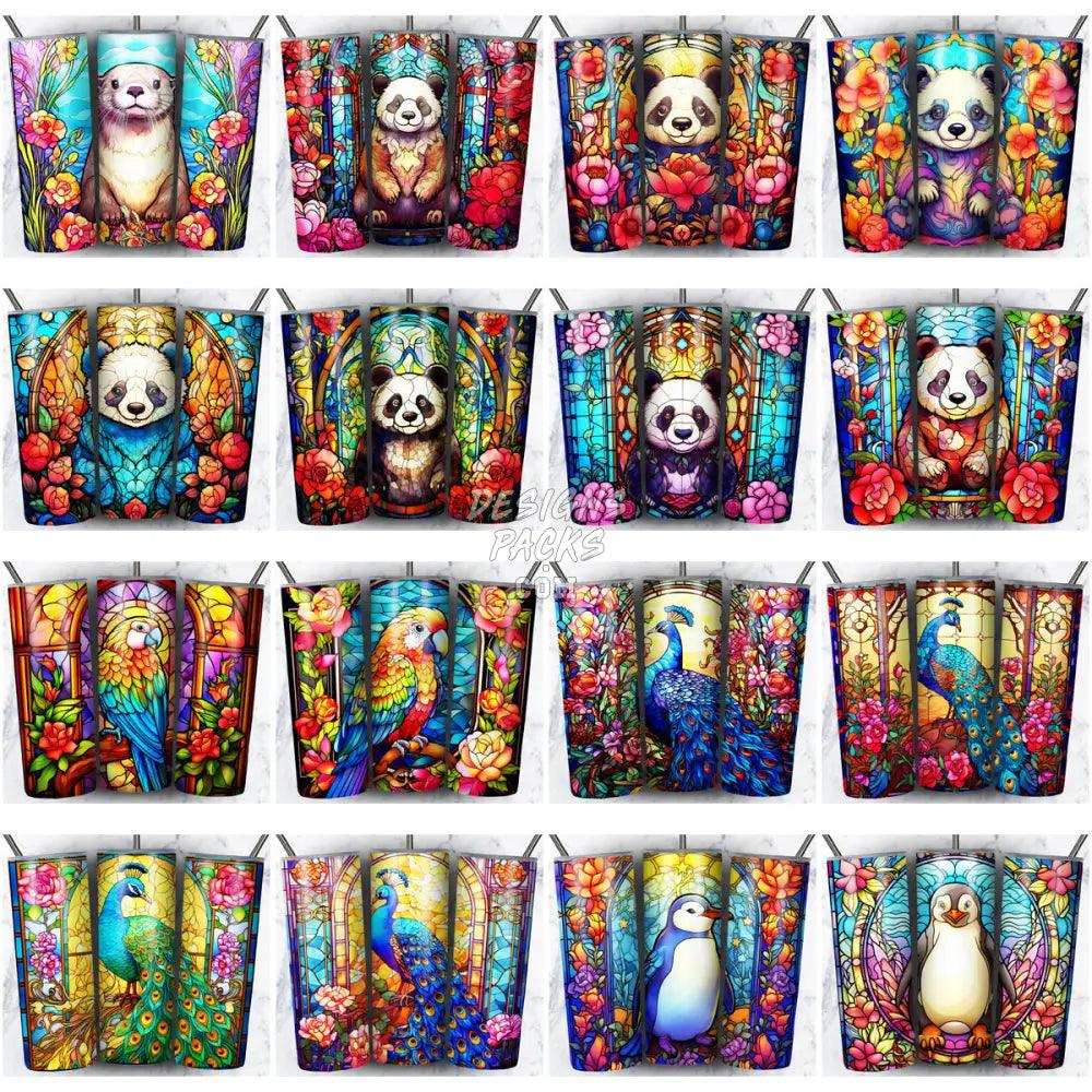 168 Animals Stained Glass Tumbler Wrap Bundle Jpg