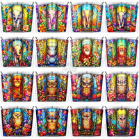 Load image into Gallery viewer, 168 Animals Stained Glass Tumbler Wrap Bundle Jpg
