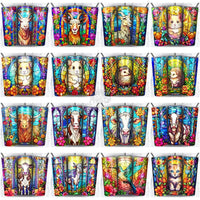 Load image into Gallery viewer, 168 Animals Stained Glass Tumbler Wrap Bundle Jpg
