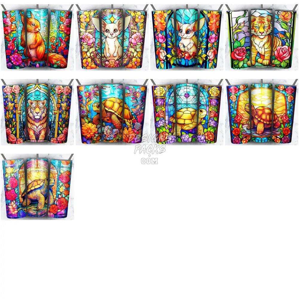 168 Animals Stained Glass Tumbler Wrap Bundle Jpg