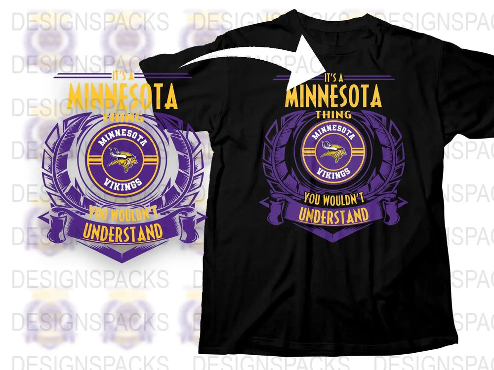 Minnesota Vikings T-Shirt 'It's a Minnesota Thing You Wouldn't Understand' Black Tee