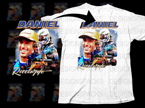 Daniel Ricciardo F1 Racing Graphic T-Shirt, Motorsport Fan Apparel, Casual Wear, Unique Gift for Racing Enthusiasts