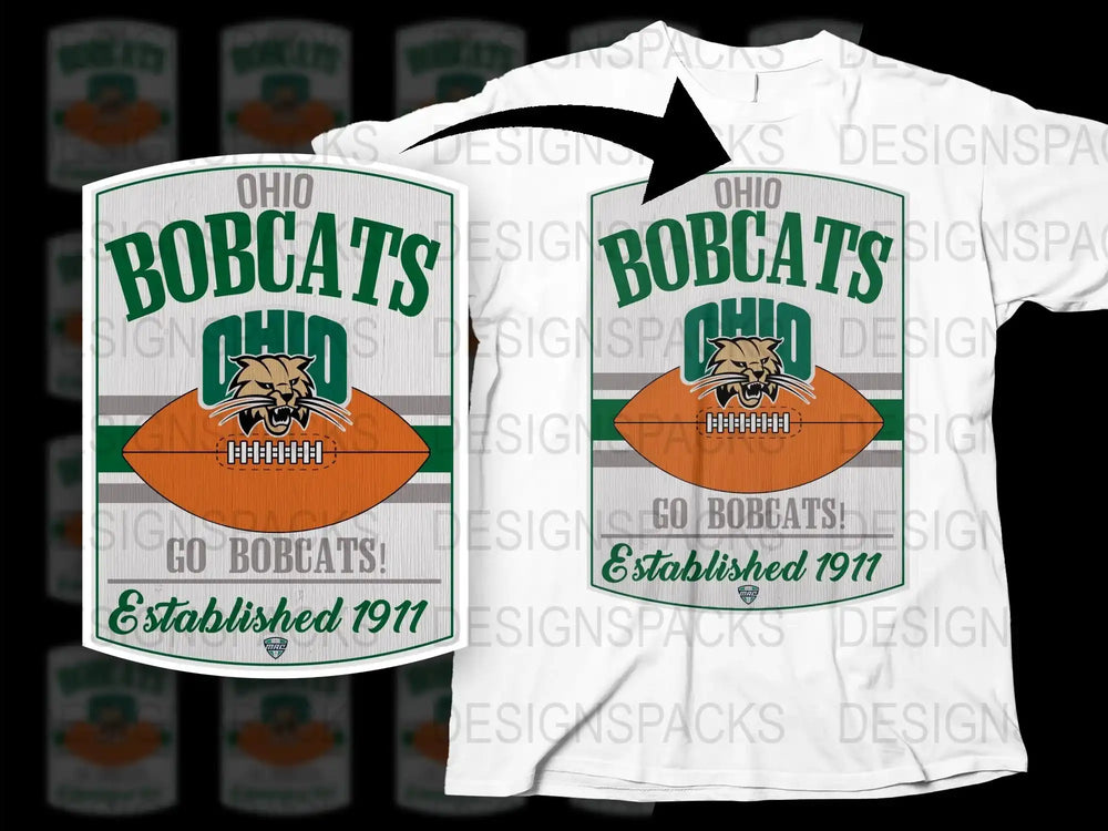 Ohio Bobcats T-Shirt, Vintage College Football Tee, Men's Women's Unisex, Established 1971 Graphic