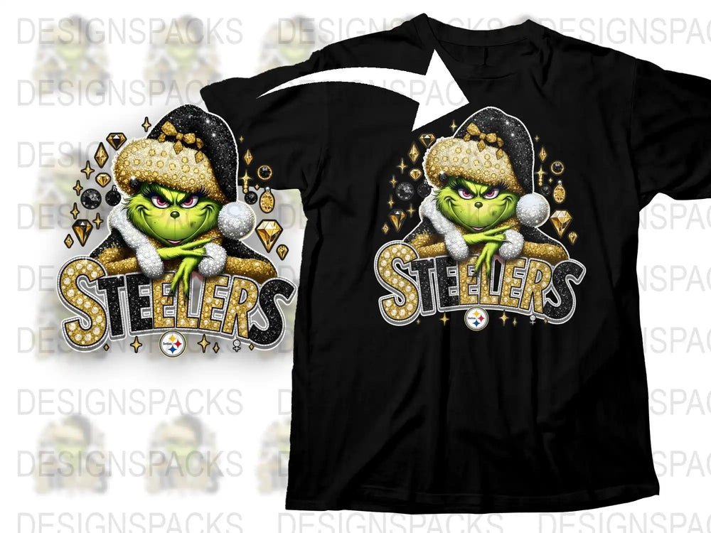 Pittsburgh Steelers Grinch T-Shirt, NFL Football Fan Apparel, Gift for Sports Enthusiasts