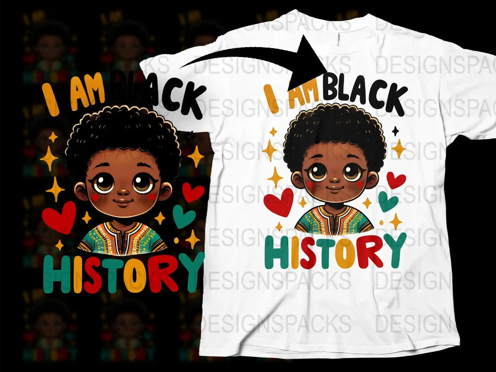 Black History Month Kids T-Shirt, African American Pride, Cultural Graphic Tee