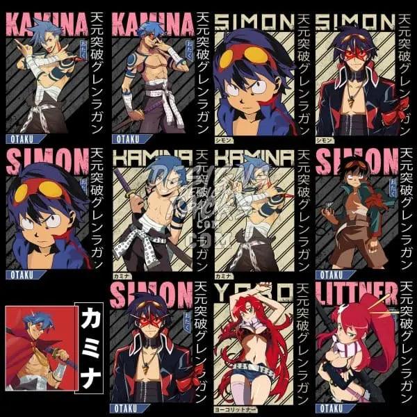 17 Gurren Lagann Anime Designs Bundle PNG designspacks