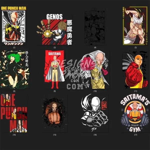 17 One Punch Man Designs Bundle PNG designspacks