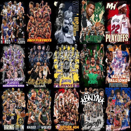 17 Basketball teams Playoffs 2023 Designs Bundle PNG